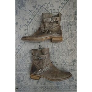 Paul Green Ally Distressed Leather‎ Biker Motorcycle Boot Booties size 37